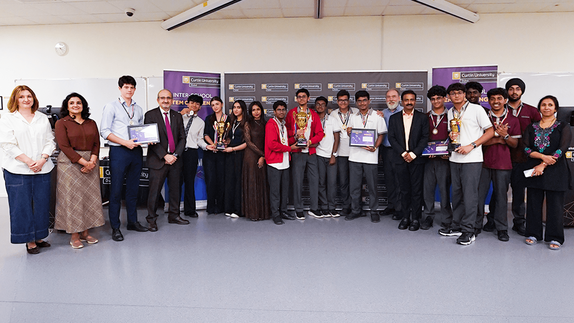 The winning teams of Curtin Dubai's STEM Challenge 2026