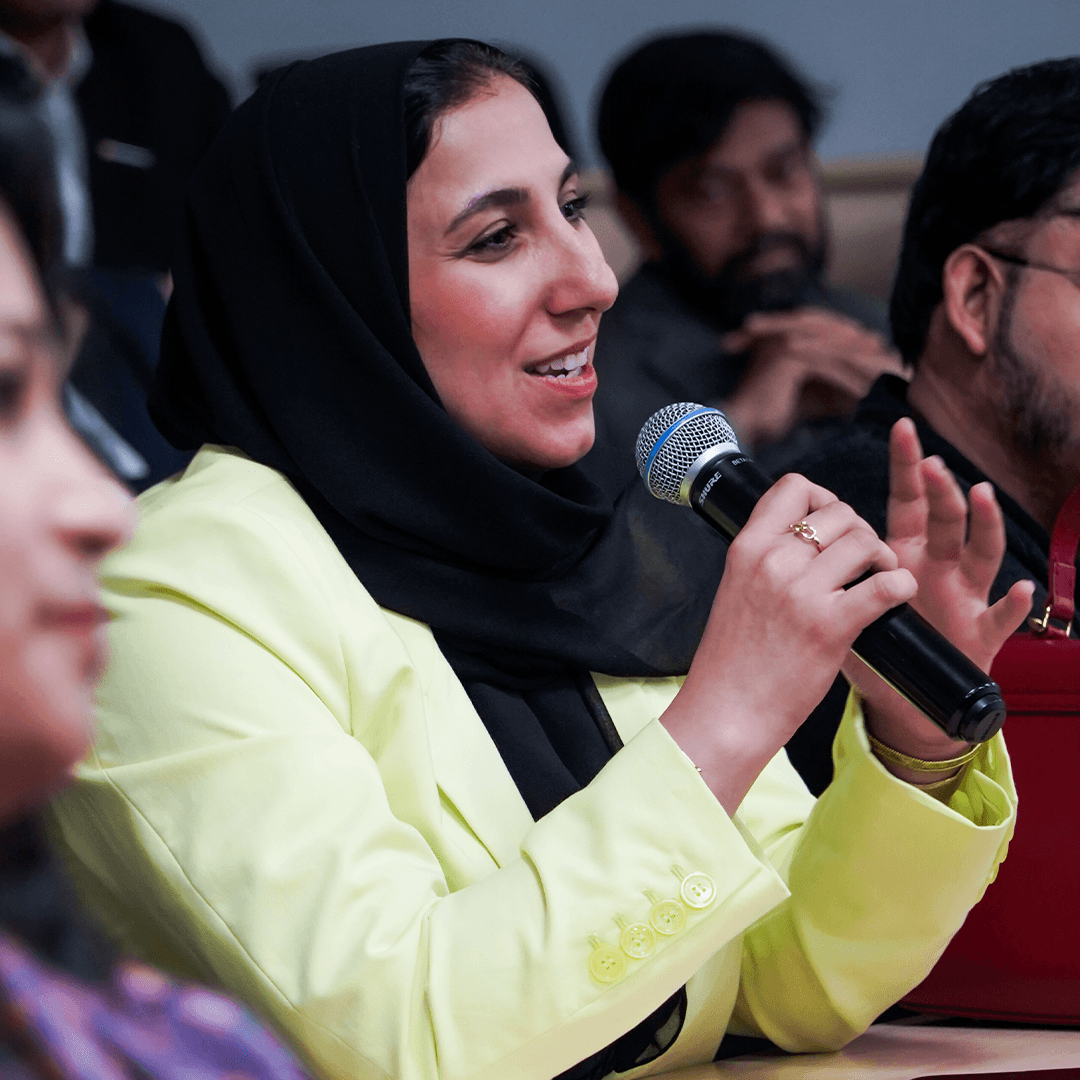 Industry professional participating in the Women in STEM leadership discussion at the Curtin University Dubai Executive Roundtable Series.